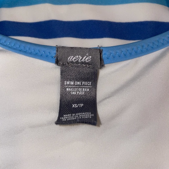 Aerie Blue Striped Apron One Piece Swimsuit - Picture 4 of 5